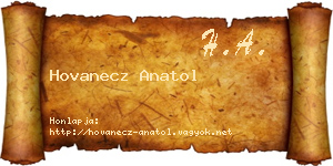 Hovanecz Anatol névjegykártya